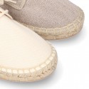 Cotton canvas Laces up espadrille shoes.