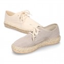 Cotton canvas Laces up espadrille shoes.