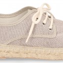 Cotton canvas Laces up espadrille shoes.