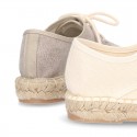 Cotton canvas Laces up espadrille shoes.