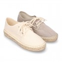 Cotton canvas Laces up espadrille shoes.