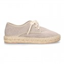 Cotton canvas Laces up espadrille shoes.