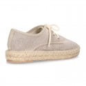 Cotton canvas Laces up espadrille shoes.