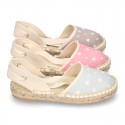 Cotton canvas espadrilles shoes Valenciana style with STARS print.