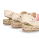 Cotton canvas espadrilles shoes Valenciana style with STARS print.