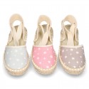 Cotton canvas espadrilles shoes Valenciana style with STARS print.