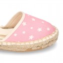 Cotton canvas espadrilles shoes Valenciana style with STARS print.