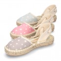 Cotton canvas espadrilles shoes Valenciana style with STARS print.