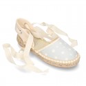 Cotton canvas espadrilles shoes Valenciana style with STARS print.