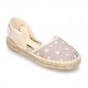 Cotton canvas espadrilles shoes Valenciana style with STARS print.