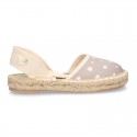 Cotton canvas espadrilles shoes Valenciana style with STARS print.