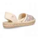 Cotton canvas espadrilles shoes Valenciana style with STARS print.