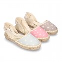 Cotton canvas espadrilles shoes Valenciana style with STARS print.