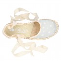 Cotton canvas espadrilles shoes Valenciana style with STARS print.