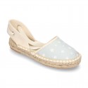 Cotton canvas espadrilles shoes Valenciana style with STARS print.