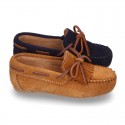 Suede leather Moccasin shoes with FRINGED design.