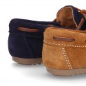 Suede leather Moccasin shoes with FRINGED design.