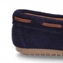 Suede leather Moccasin shoes with FRINGED design.