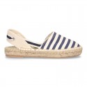 Cotton canvas espadrilles shoes Valenciana style with STRIPES print.