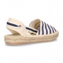 Cotton canvas espadrilles shoes Valenciana style with STRIPES print.