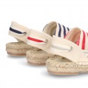 Cotton canvas espadrilles shoes Valenciana style with STRIPES print.
