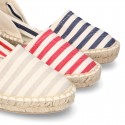 Cotton canvas espadrilles shoes Valenciana style with STRIPES print.