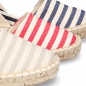 Cotton canvas espadrilles shoes Valenciana style with STRIPES print.