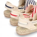 Cotton canvas espadrilles shoes Valenciana style with STRIPES print.