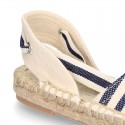 Cotton canvas espadrilles shoes Valenciana style with STRIPES print.