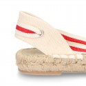 Cotton canvas espadrilles shoes Valenciana style with STRIPES print.