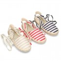 Cotton canvas espadrilles shoes Valenciana style with STRIPES print.