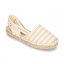 Cotton canvas espadrilles shoes Valenciana style with STRIPES print.