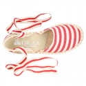 Cotton canvas espadrilles shoes Valenciana style with STRIPES print.