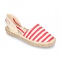 Cotton canvas espadrilles shoes Valenciana style with STRIPES print.