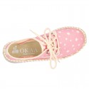 Cotton canvas Laces up espadrille shoes with STARS print.