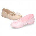 New ballet flats dancer style with elastic crossed bands and FLOWER design.