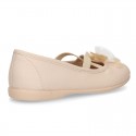 New ballet flats dancer style with elastic crossed bands and FLOWER design.