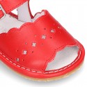 Soft Nappa leather Sandal shoes with waves design for babies.