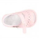 Soft Nappa leather Sandal shoes with waves design for babies.