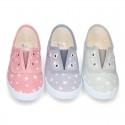 Cotton Canvas bamba shoes with elastic band and STARS print in pastel colors.