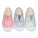 Cotton Canvas bamba shoes with elastic band and STARS print in pastel colors.