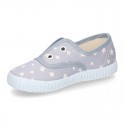 Cotton Canvas bamba shoes with elastic band and STARS print in pastel colors.