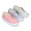 Cotton Canvas bamba shoes with elastic band and STARS print in pastel colors.