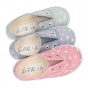 Cotton Canvas bamba shoes with elastic band and STARS print in pastel colors.