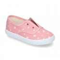 Cotton Canvas bamba shoes with elastic band and STARS print in pastel colors.