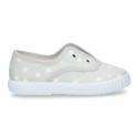 Cotton Canvas bamba shoes with elastic band and STARS print in pastel colors.