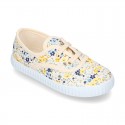 Cotton canvas Bamba shoes with FLOWER design.