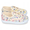 Cotton canvas Bamba shoes with FLOWER design.