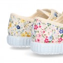 Cotton canvas Bamba shoes with FLOWER design.