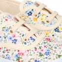 Cotton canvas Bamba shoes with FLOWER design.